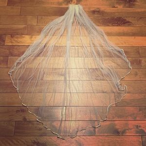 Champagne One-Tier Elbow Wedding Dress Veil